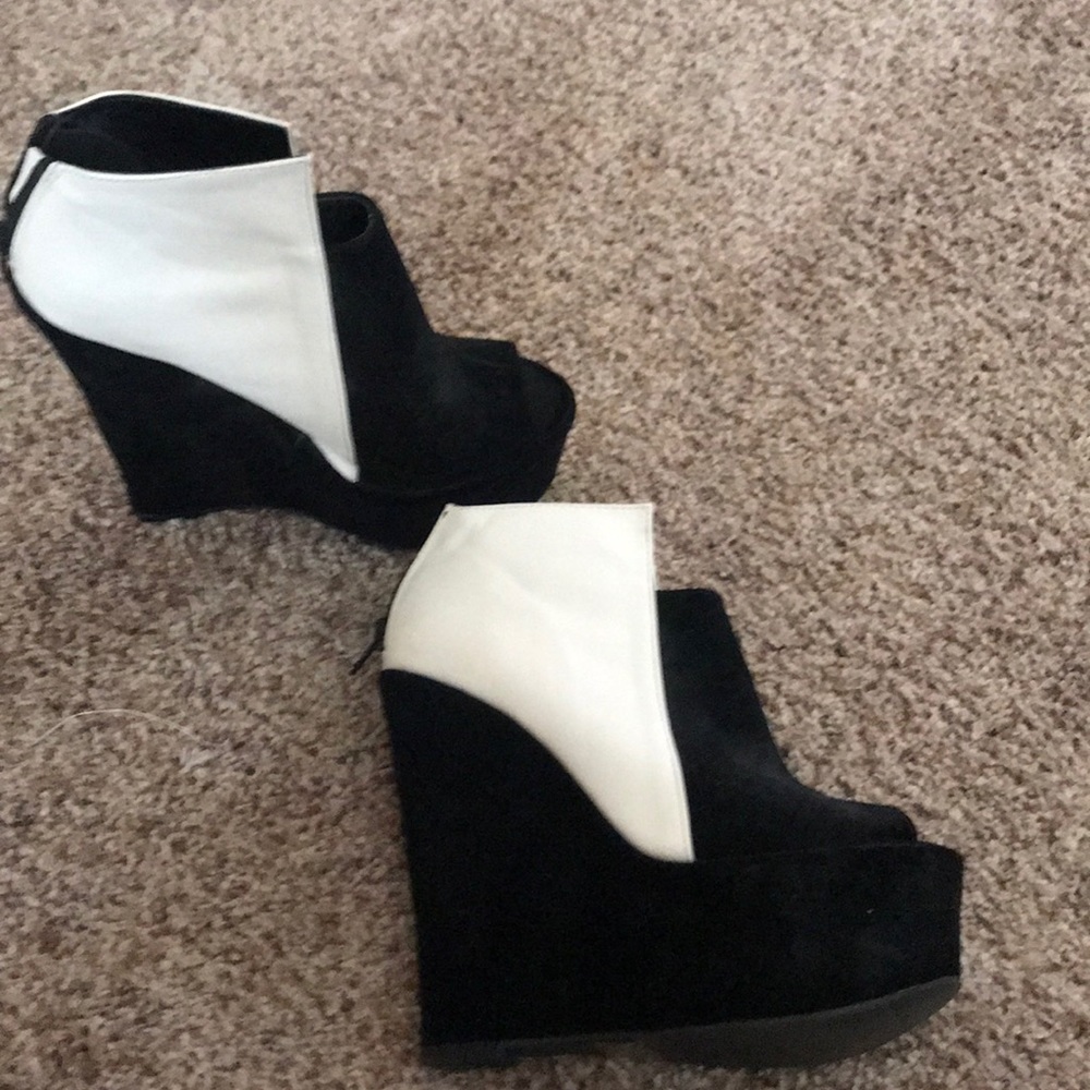 Peep toe booties